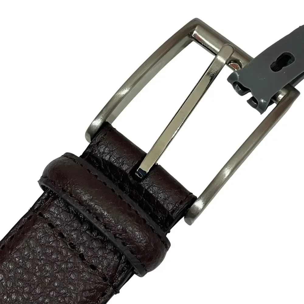 NWT Nordstrom Men's Shop Pebbled Leather Dress Belt - Brown - 42